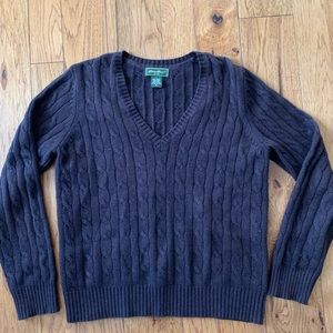 Women’s Eddie Bauer v-neck cable sweater